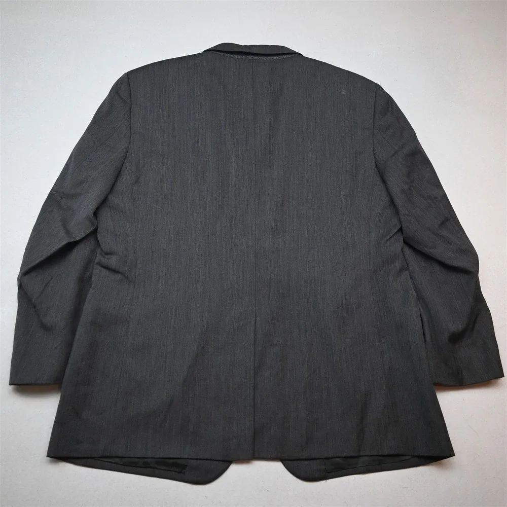 Jos A Bank 46R 38x30 Gray Herringbone 100% Wool Mens Jacket Pants Suit